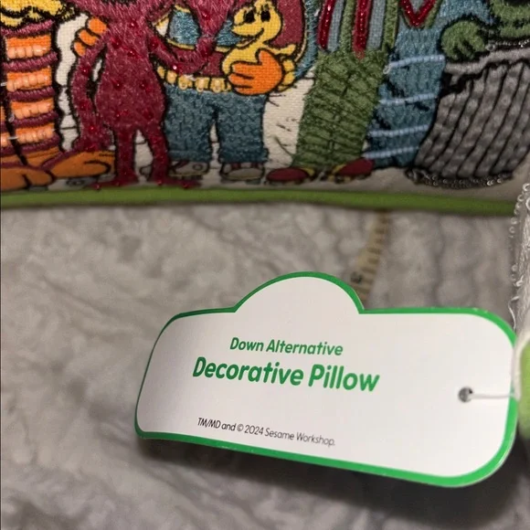 2 Brand New Sesame Street Character Throw Pillows Set Zip with Green Trim - Picture 9 of 9